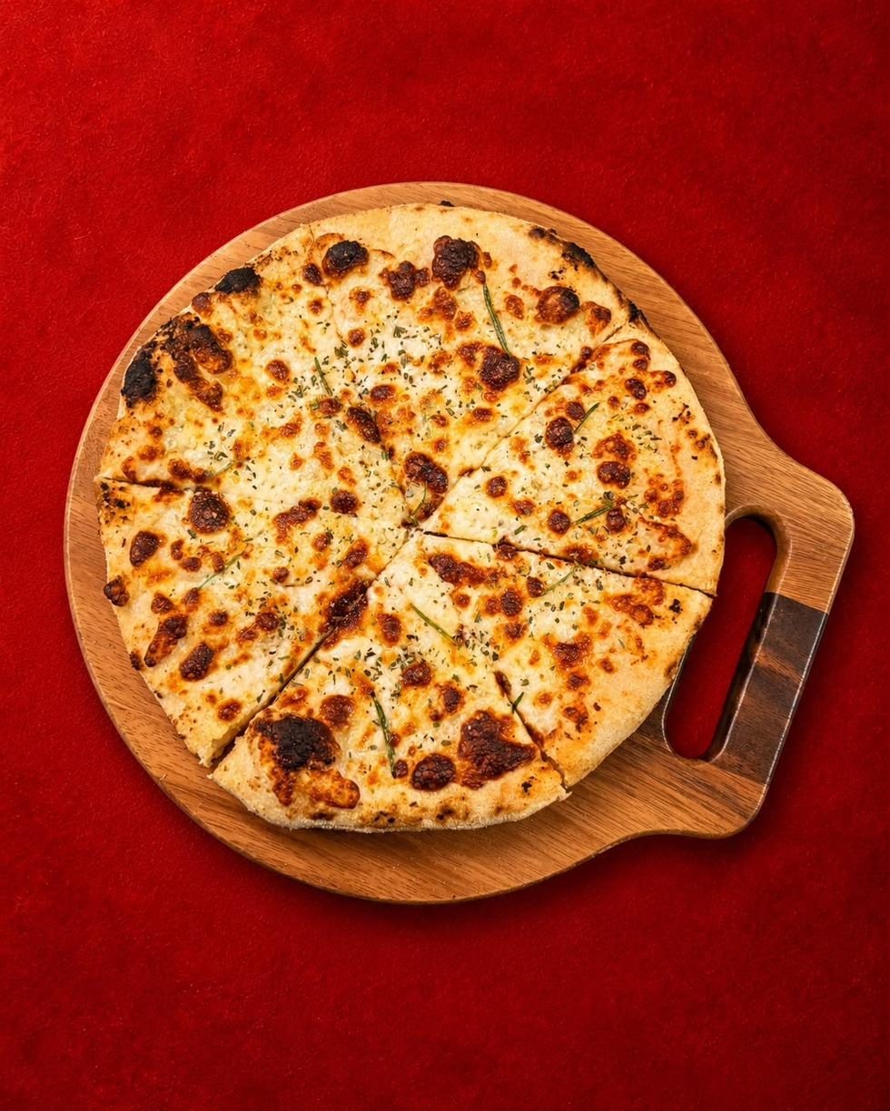Focaccia straight from the wood-fired oven